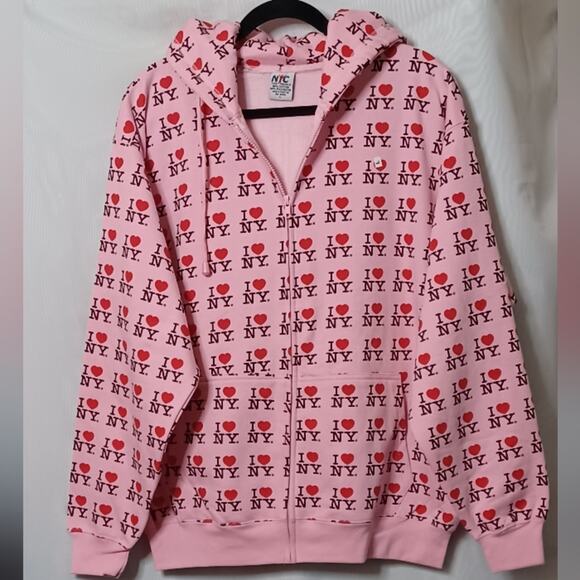 NYC I Love NY Women's Pink Hoodie. Size L - Picture 3 of 15
